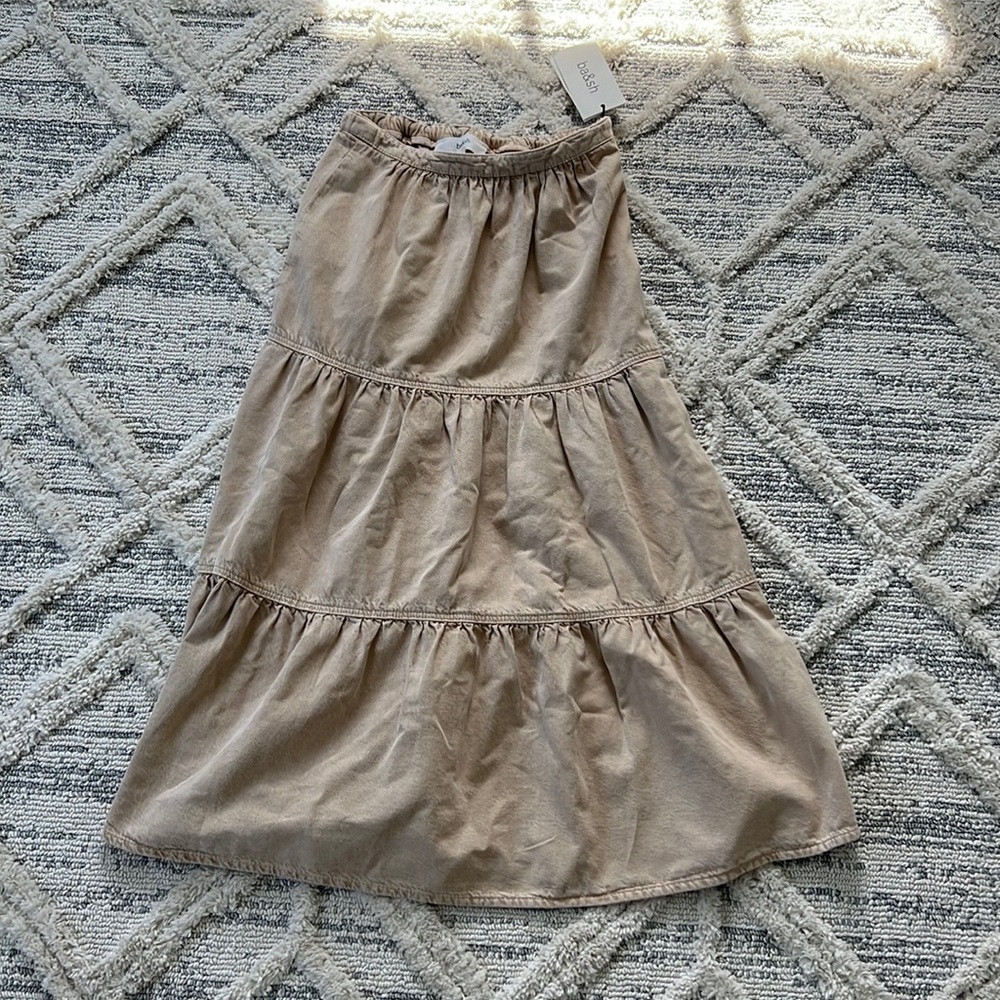 NWT ba&sh light brown denim skirt